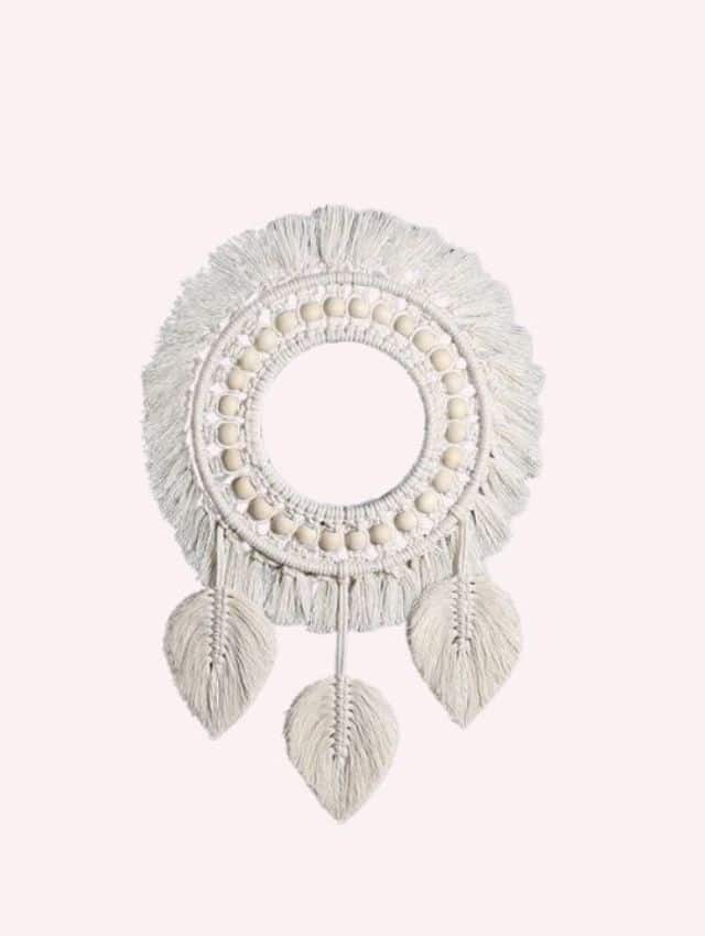 Round-Decorative-Wall-Mirror-with-Cotton-Macrame-Tassels-–-Bohemian-Home-Decor